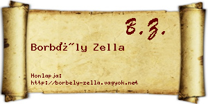 Borbély Zella névjegykártya