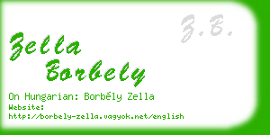 zella borbely business card